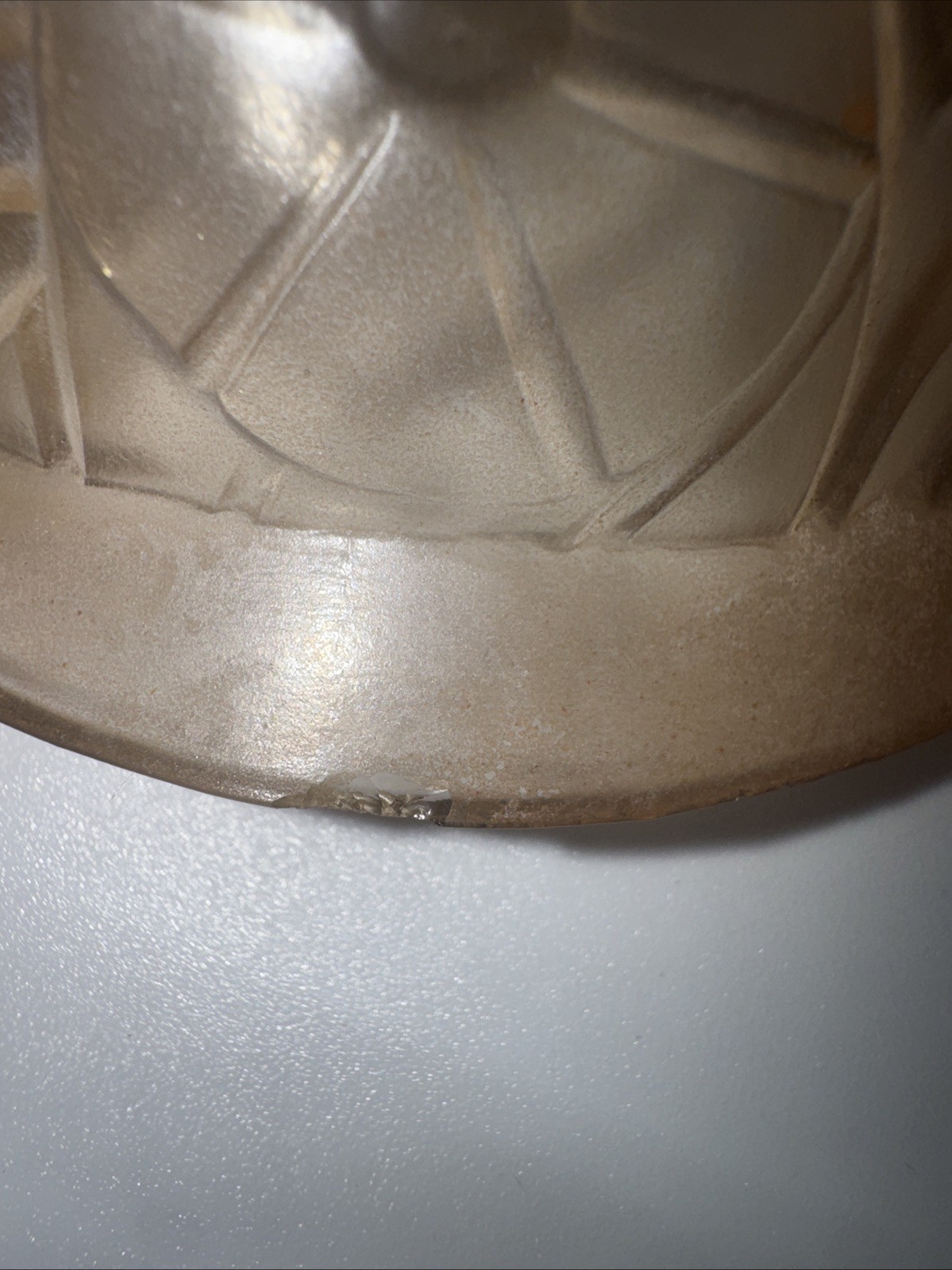 1930’s Art Deco Style Nauticalesque Pressed Glass Ceiling Fixture Pendant