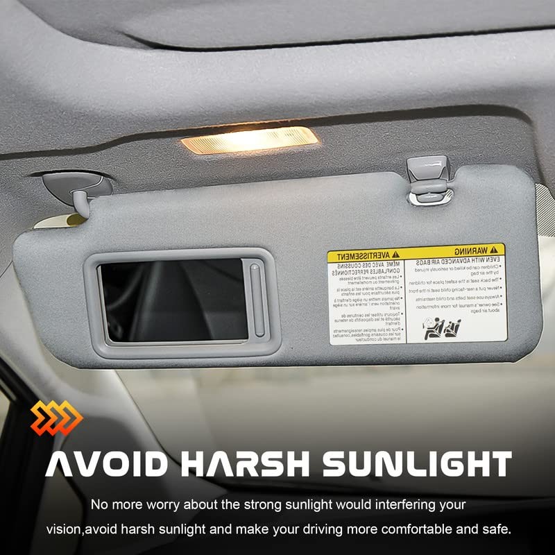 Gray Driver Left Side Sun Visor Replacement Compatible with 2004 2005