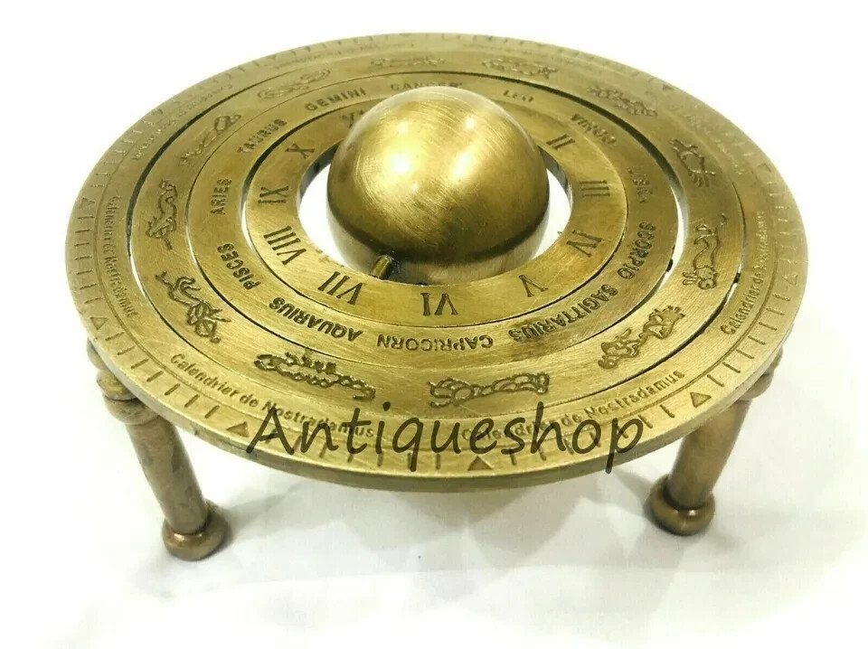 Nautical Antique Brass Armillary Middle Sphere Astrolabe Globe Table Top Decor