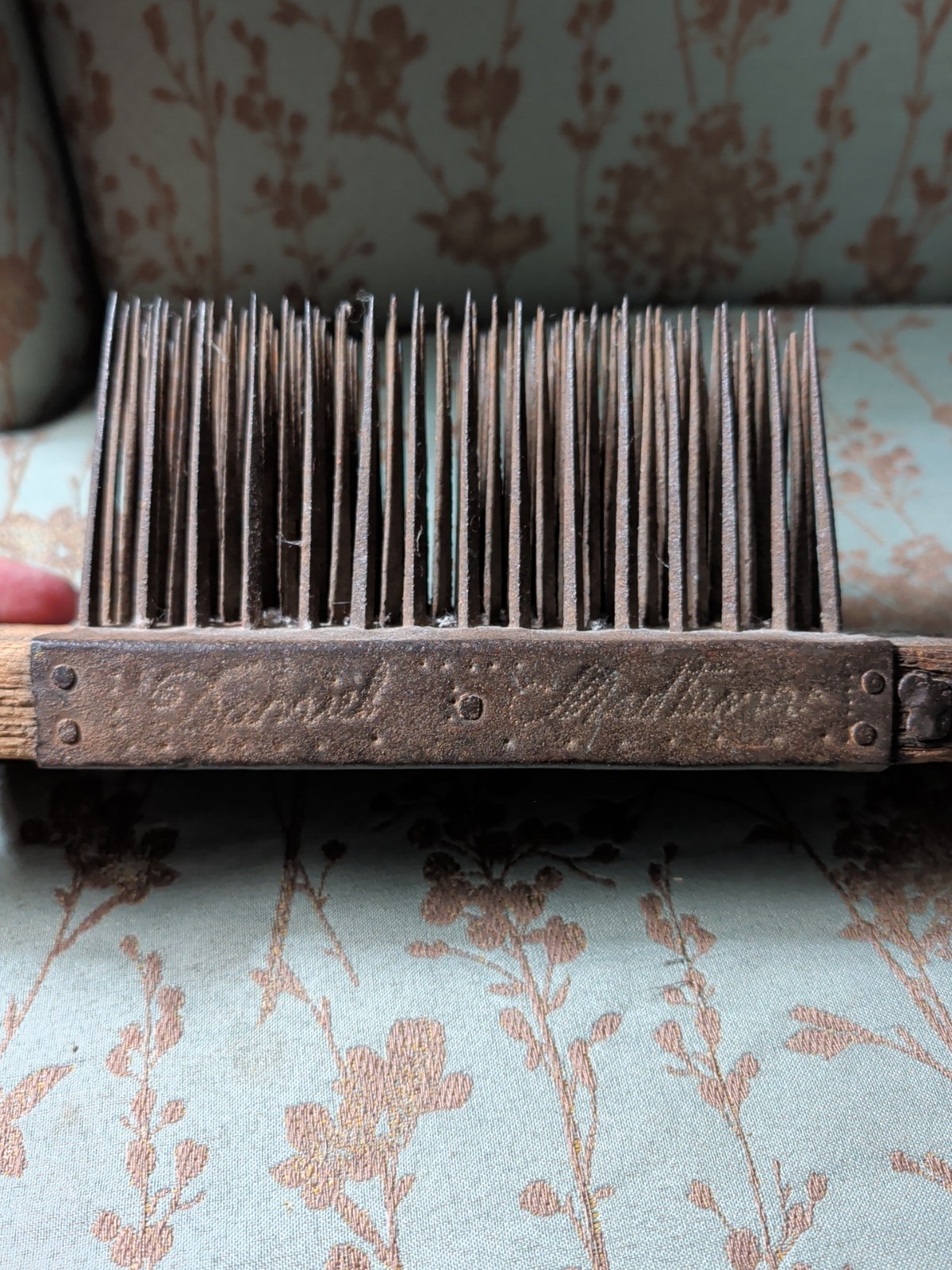 Flax Hetchel Hand Made Antique Primitive Farm Tool Hatchel Comb 1845
