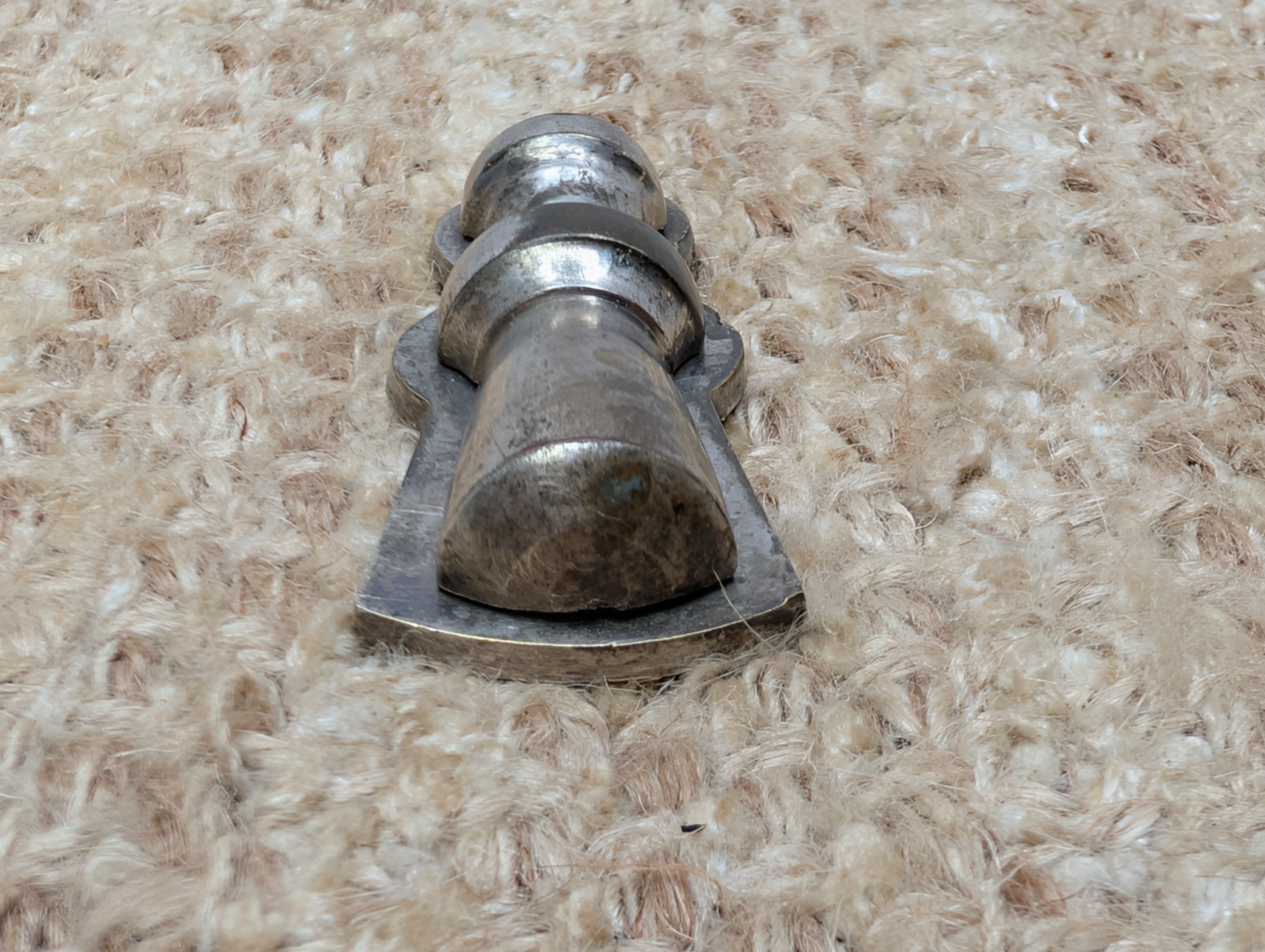Antique Nickel Plated Brass Key Hole Cover Escutcheon With Swinging Cover