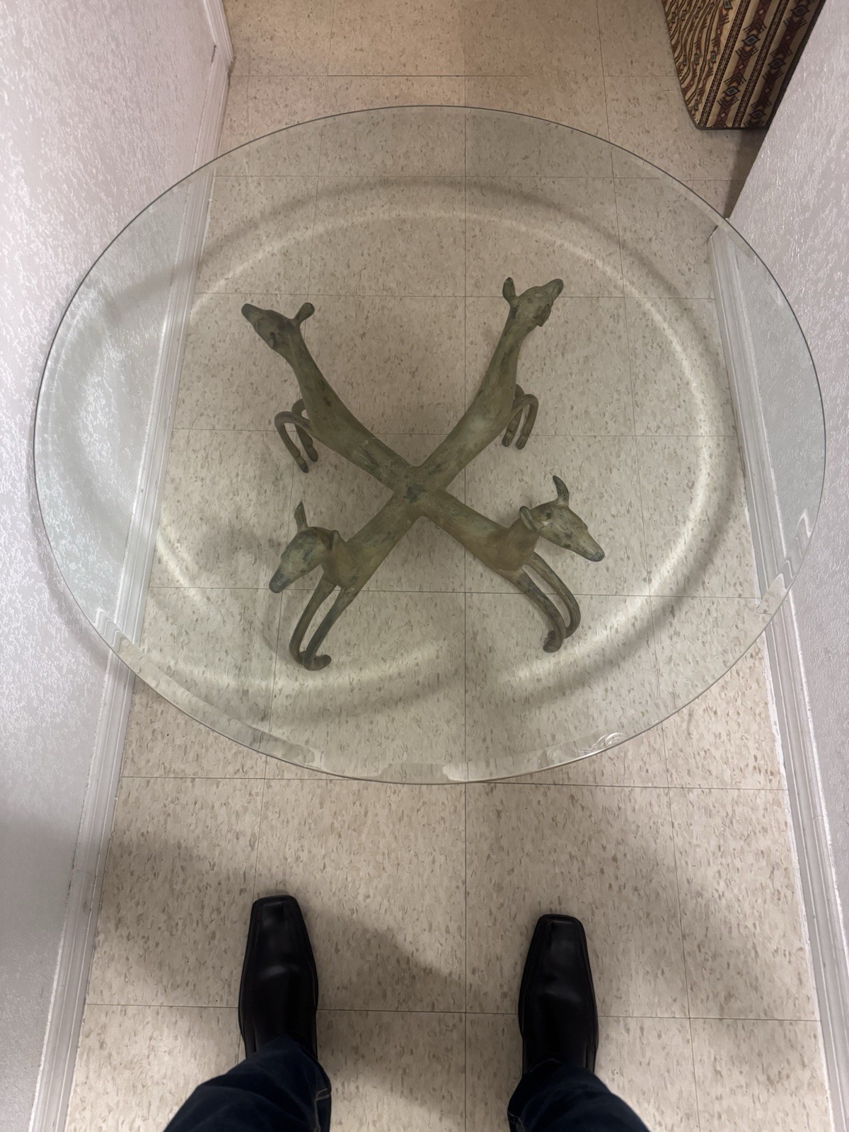 RARE EXQUISITE DEER FORM COFFEE TABLE IN ARMAND-ALBERT RATEAU STYLE