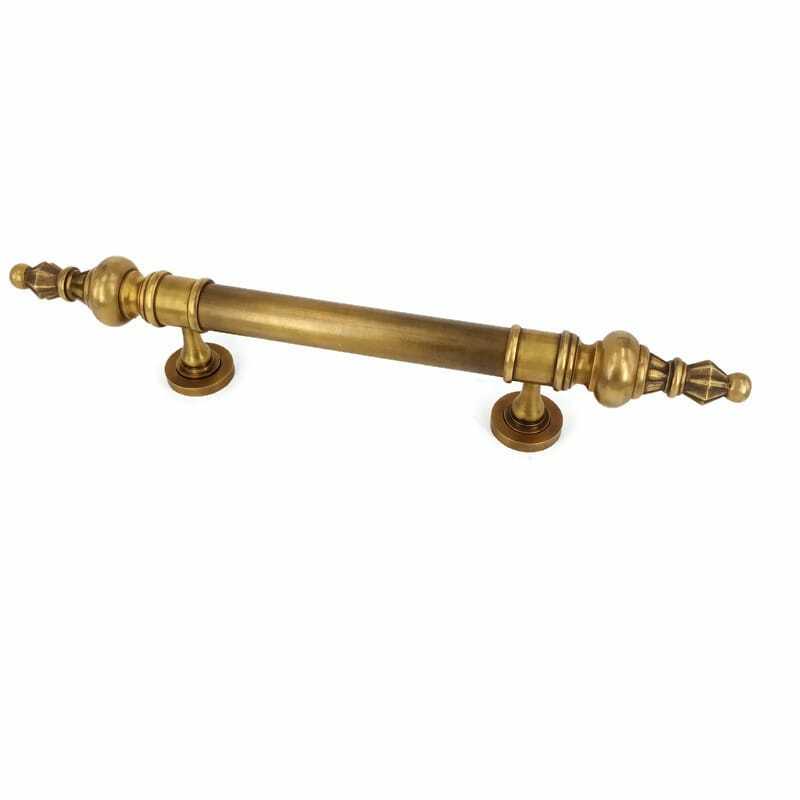 large 45cm DOOR handle pulls solid SPUN hollow brass aged old style 17.1/2 “