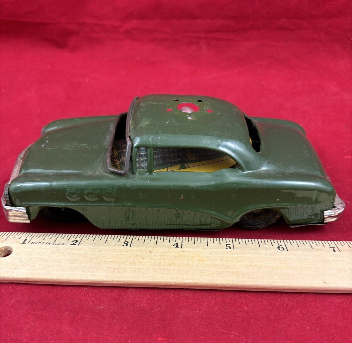 Vintage Marx Line Police Car Green MISSING WIRED REMOTE CONTROL/DOME Part/Repair