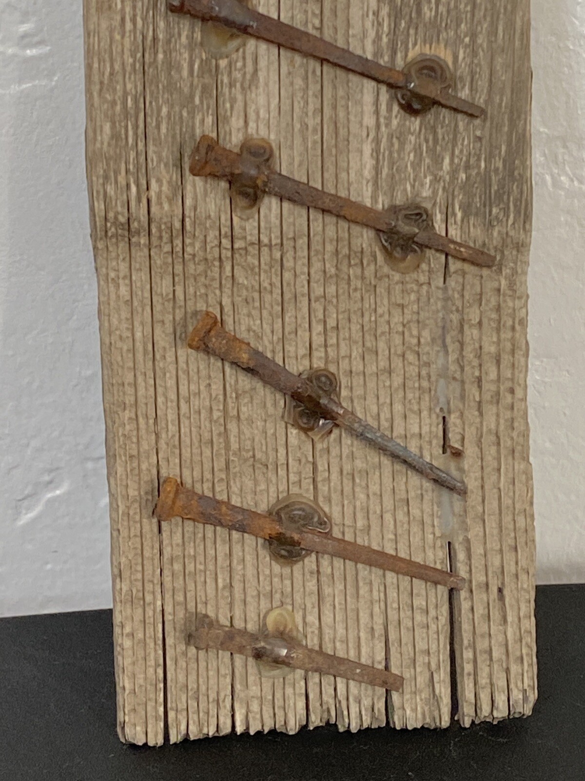Original 1800’s Antique Square Nails and Wood Piece Art Decor Collector piece