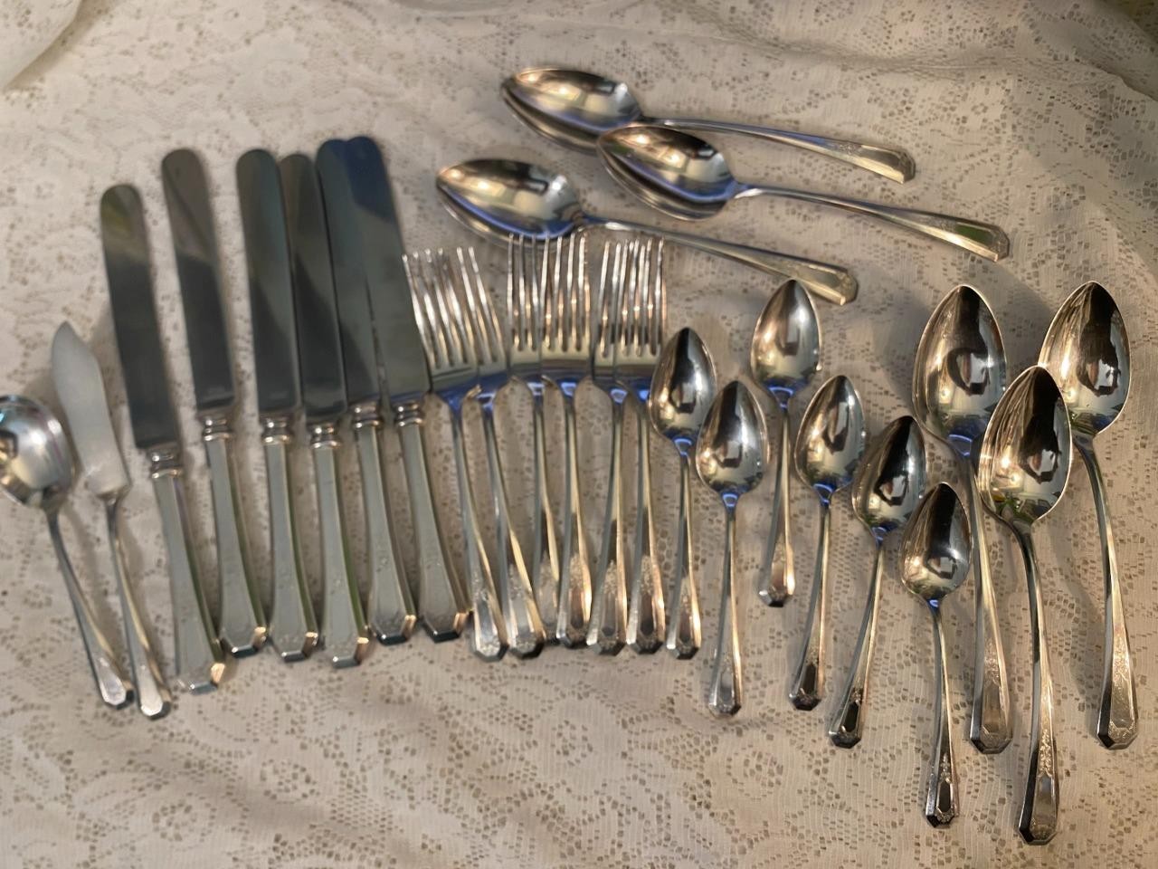 ROGERS LaFRANCE SILVER PLATE FORKS SPOONS KNIVES 1920