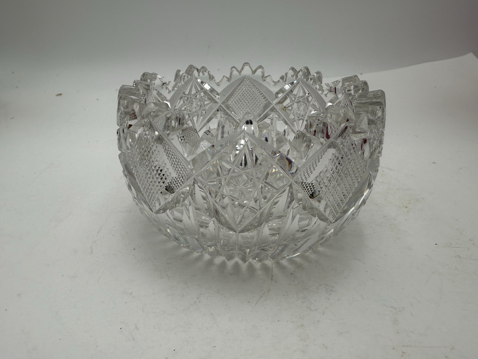 ANTIQUE AMERICAN BRILLIANT CUT GLASS CRYSTAL Small Bowl 4.25″ C64