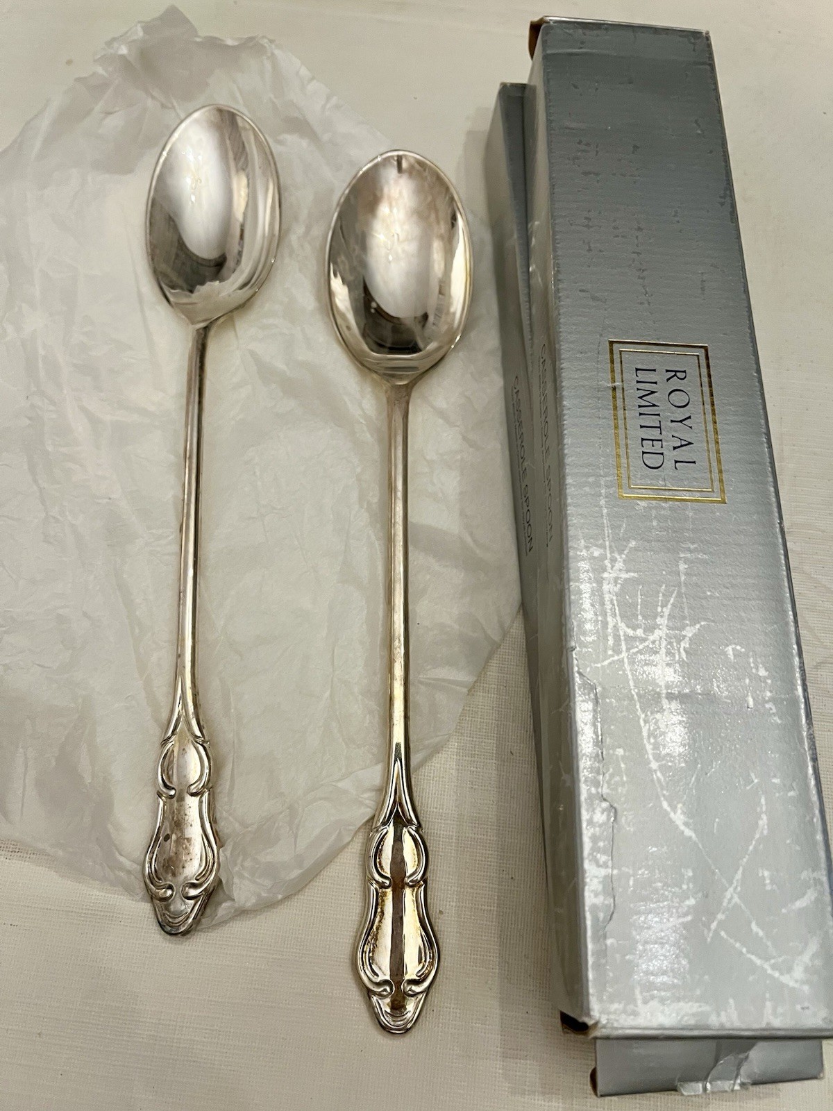 Royal Limited Silver casserole Serving Spoons Set of 2