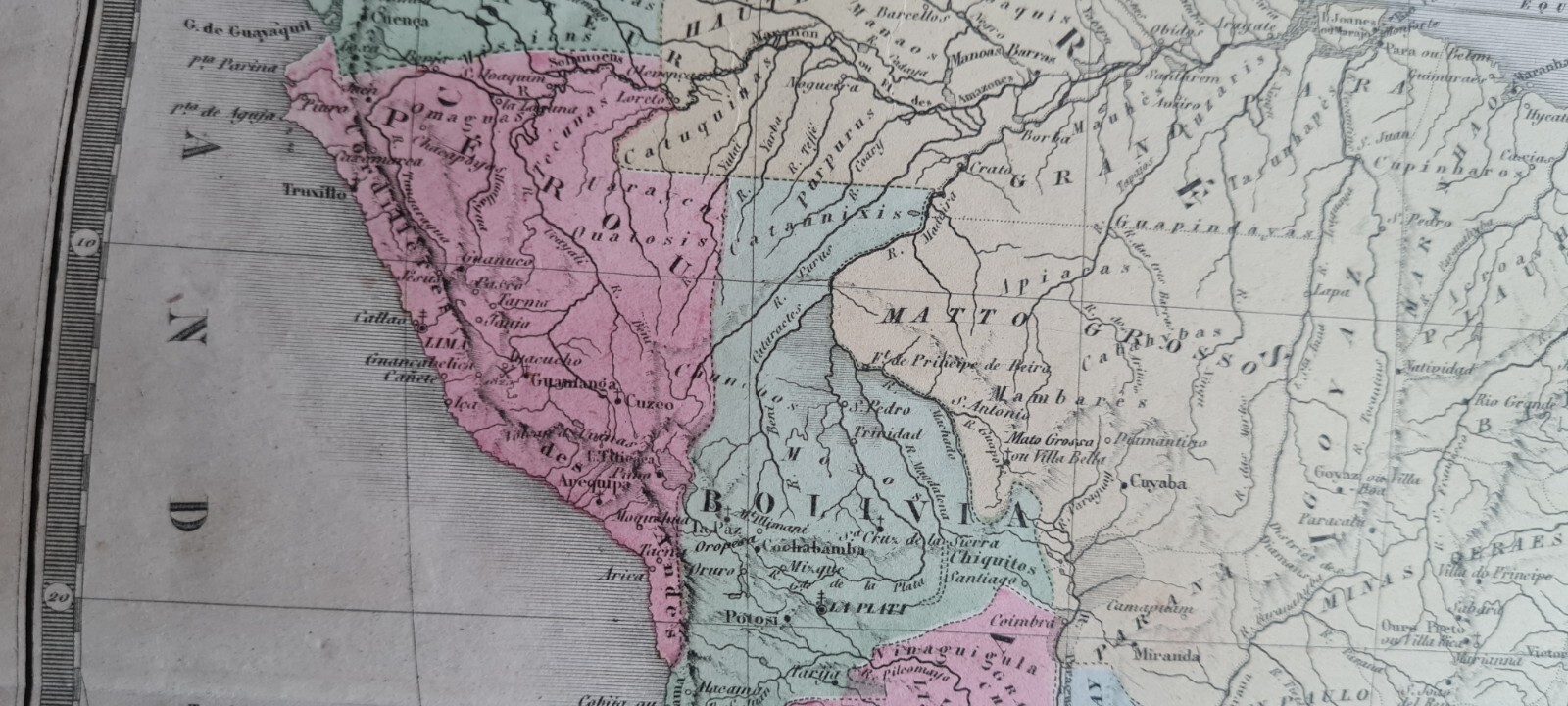 Antique (1862) French map – South America – Felix Ansart