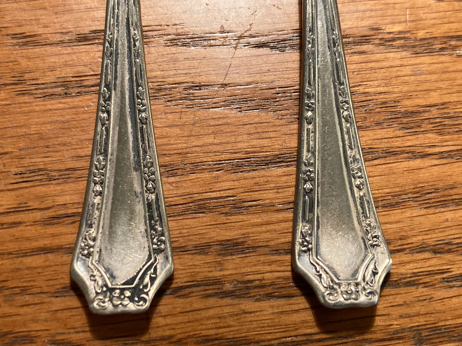 2- FAIRFIELD Silver Plate Teaspoons 1915 Alpha Pattern