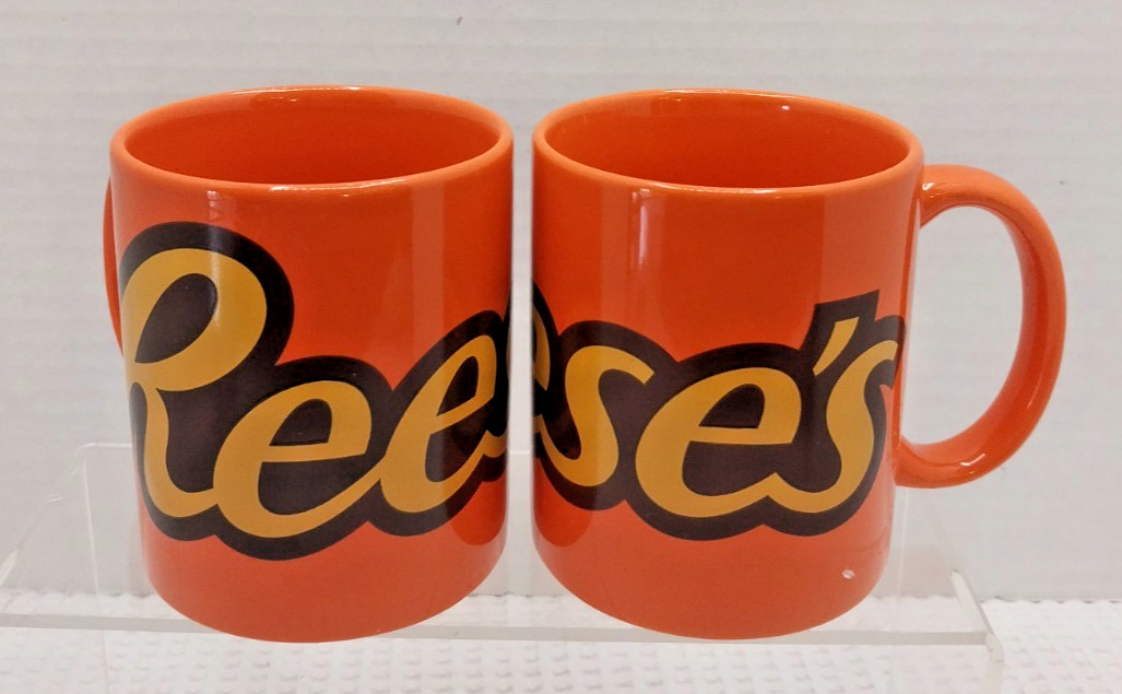 2 Galerie Reese’s Peanut Butter Cup Ceramic Coffee Drink Mugs Collectible 10oz