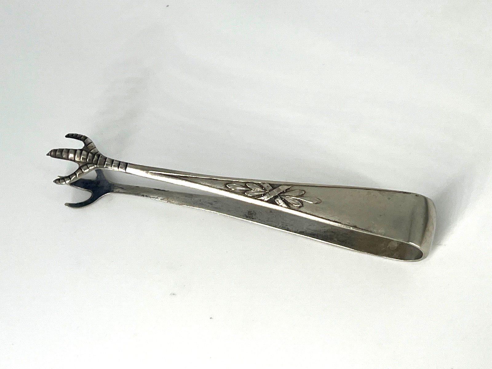 Victorian Art Nouveau Alpacca Silver Sugar Tongs Vintage Tea Ice Cube Talons