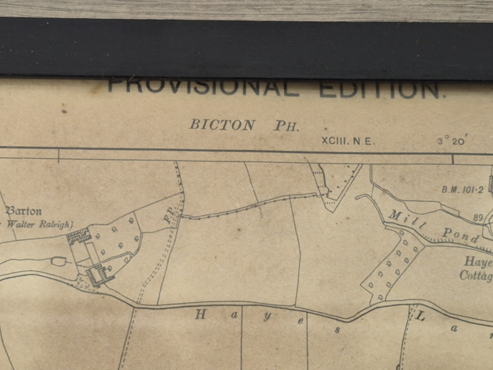 ANTIQUE VINTAGE MAP EAST BUDLEIGH DEVONSHIRE 1938 18″