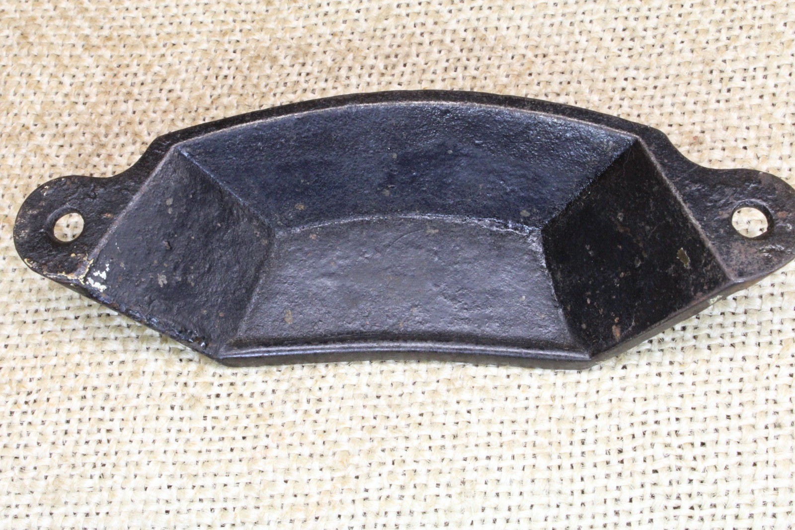 Old Bin Drawer Pull Cup Handle 4” Rustic Vintage Vines Ferns Clean Cast Iron