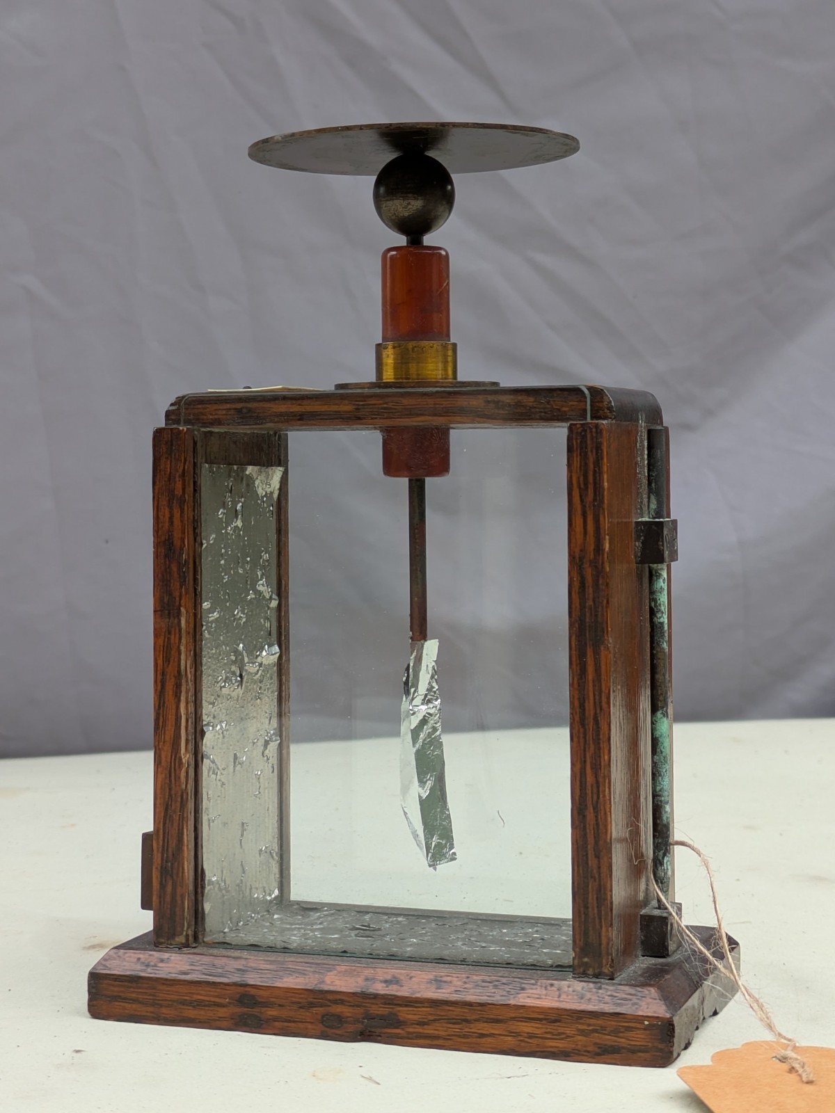 Antique EBERBACH SON CO Electroscope Brass & Oak 1879-1900 Scientific Instrument