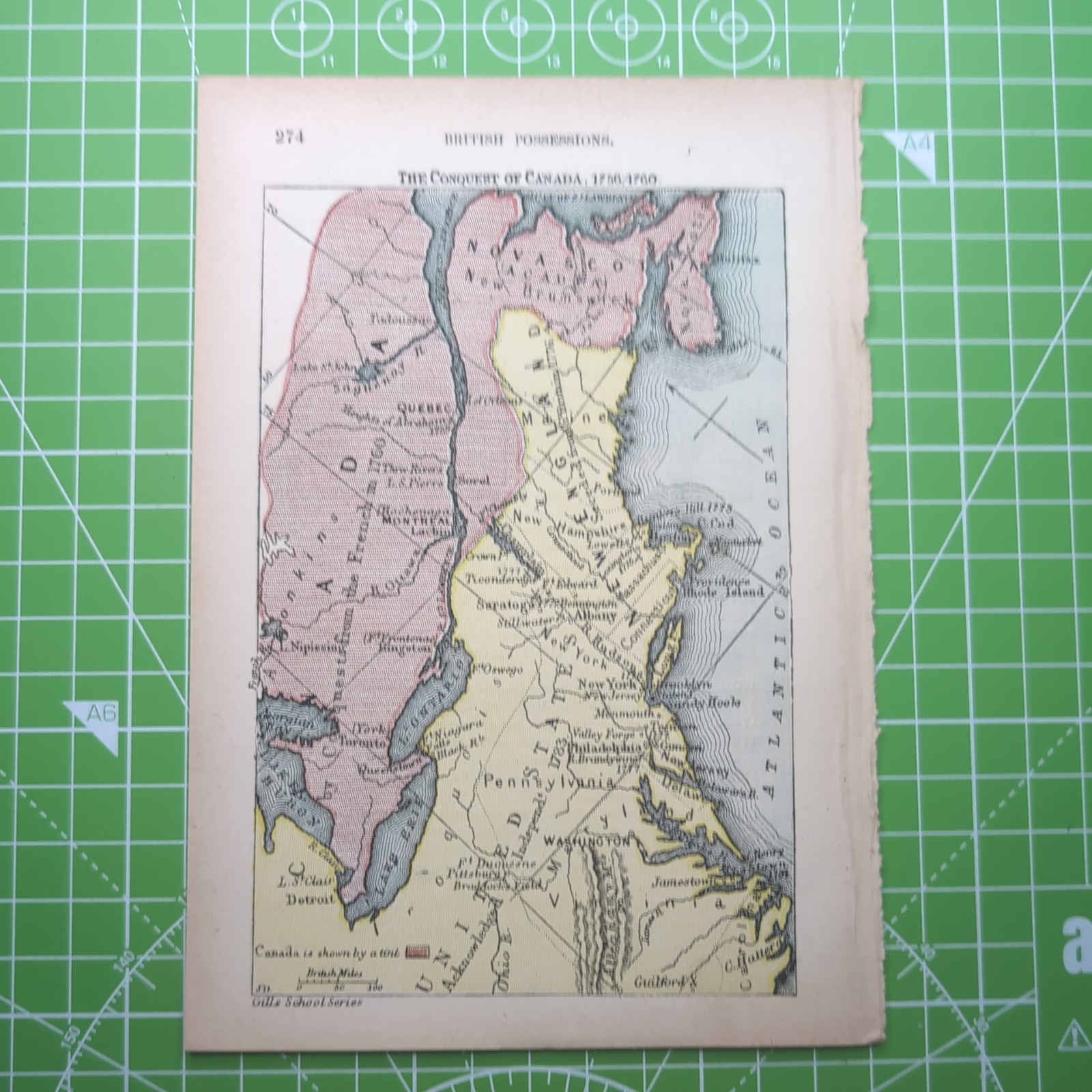 Original Antique 1896 Map Of The Conquest Of Canada 1756 – 1760
