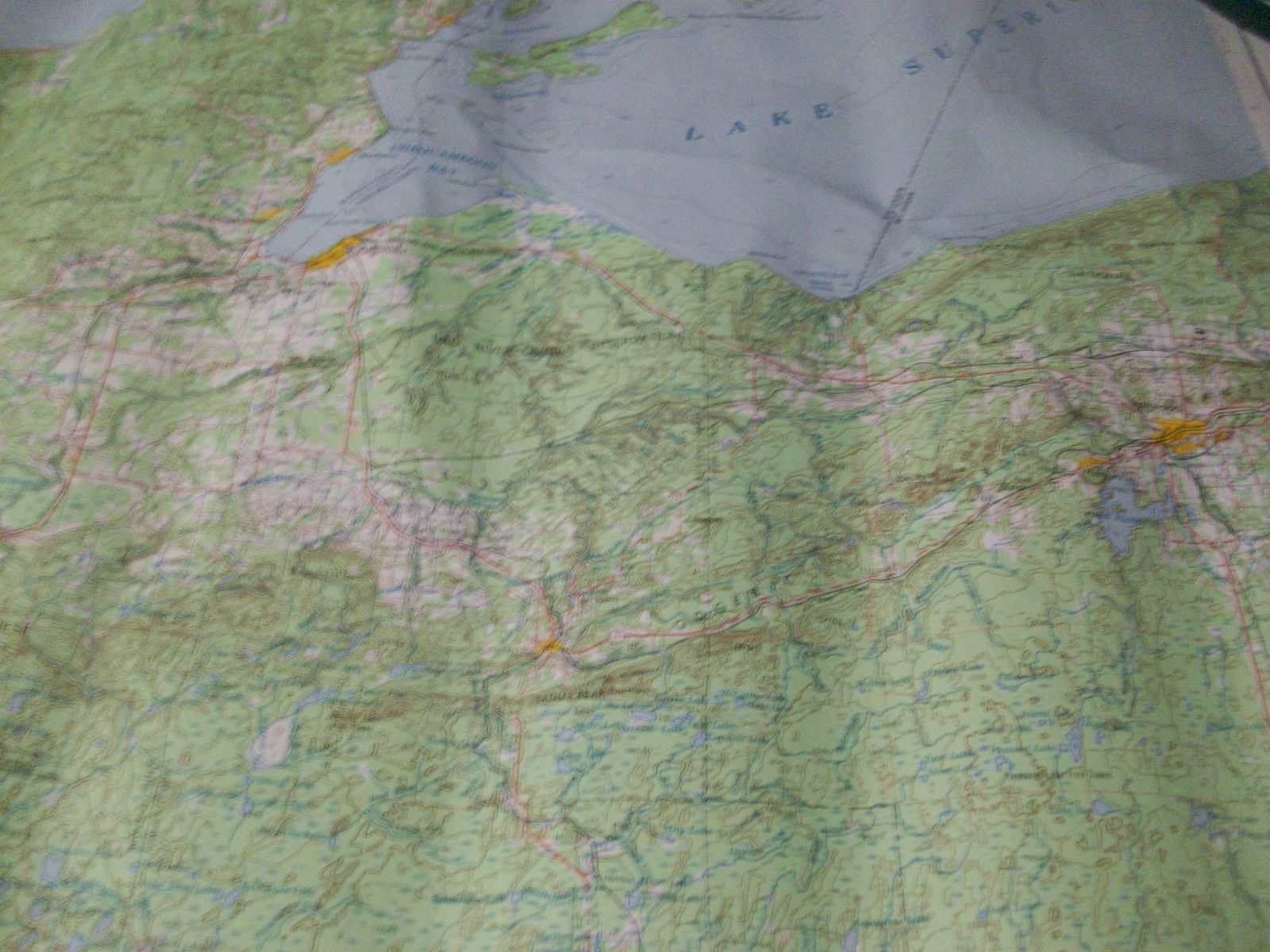 1953 Ashland 28 by 22 inch quad topo map Lake Superior WIS WISC WI