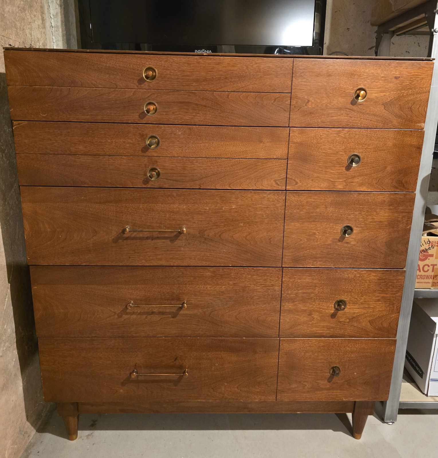 MCM Walnut Dresser Set by Basic-Witz Furn. Indus.