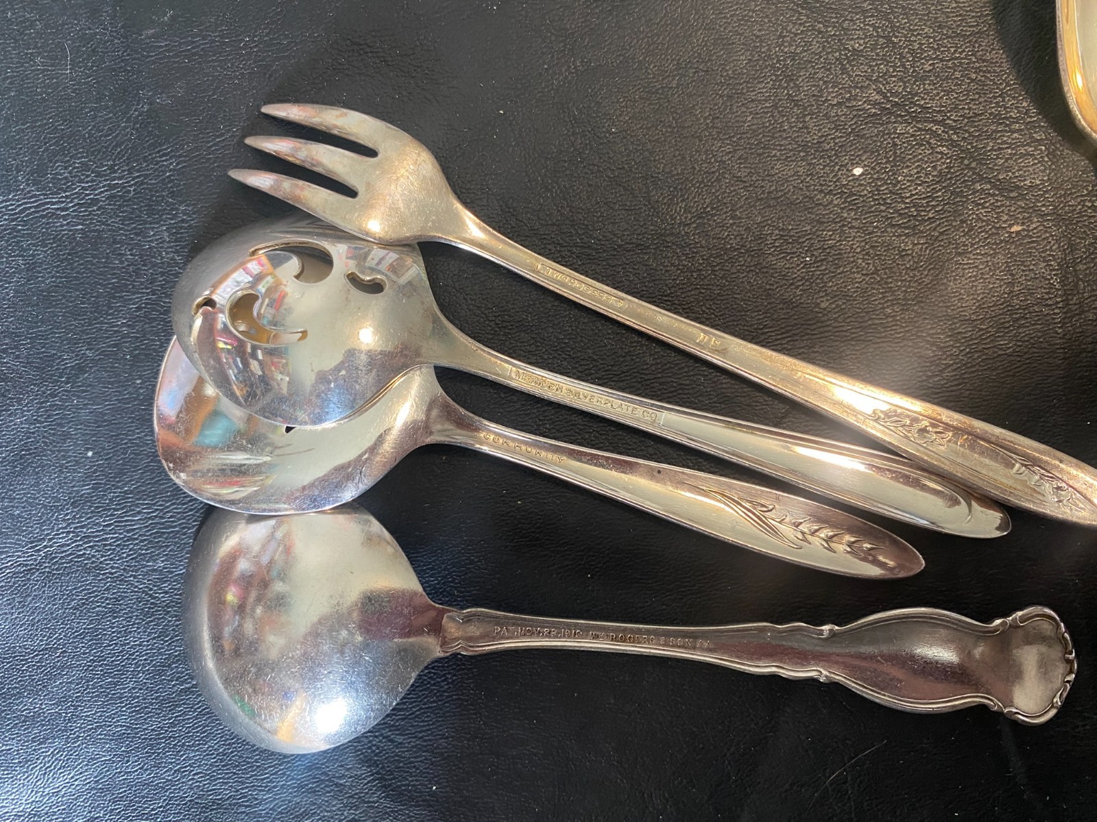 silverplate flatware lot 37 serving pieces utensils w/ spoon fork knife etc.