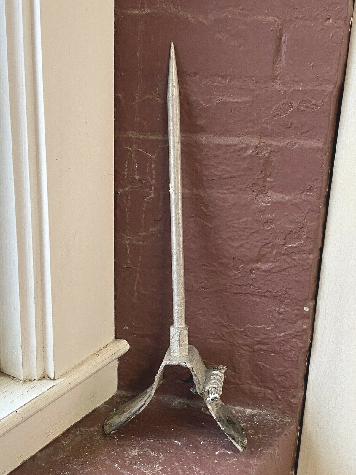 Vintage ALUMINUM Lightning Rod & Bracket, Functional, Interior Design Accent