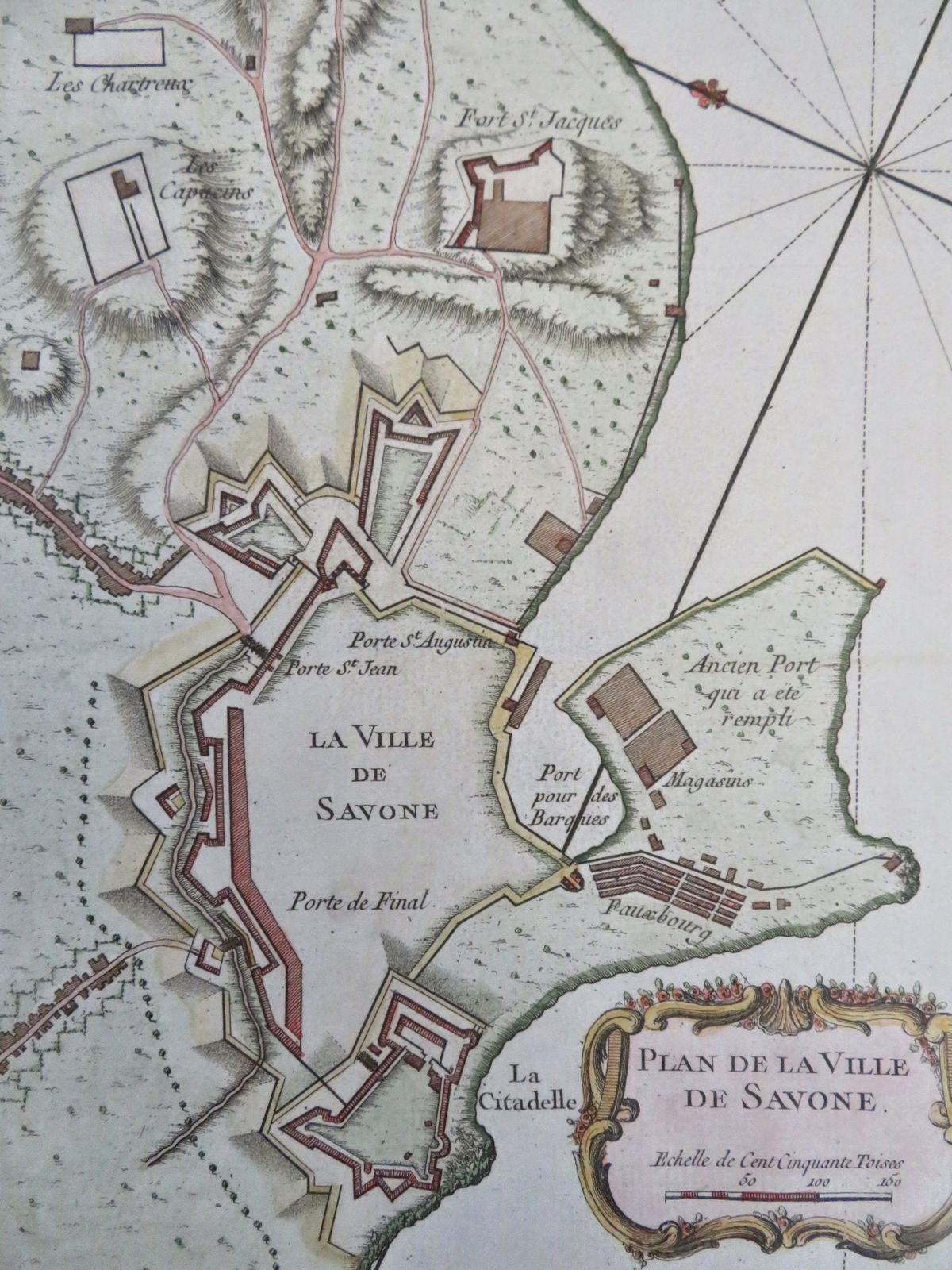 Italy Savona Liguria Coastal Survey Military Fortifications 1760 Bellin HC map