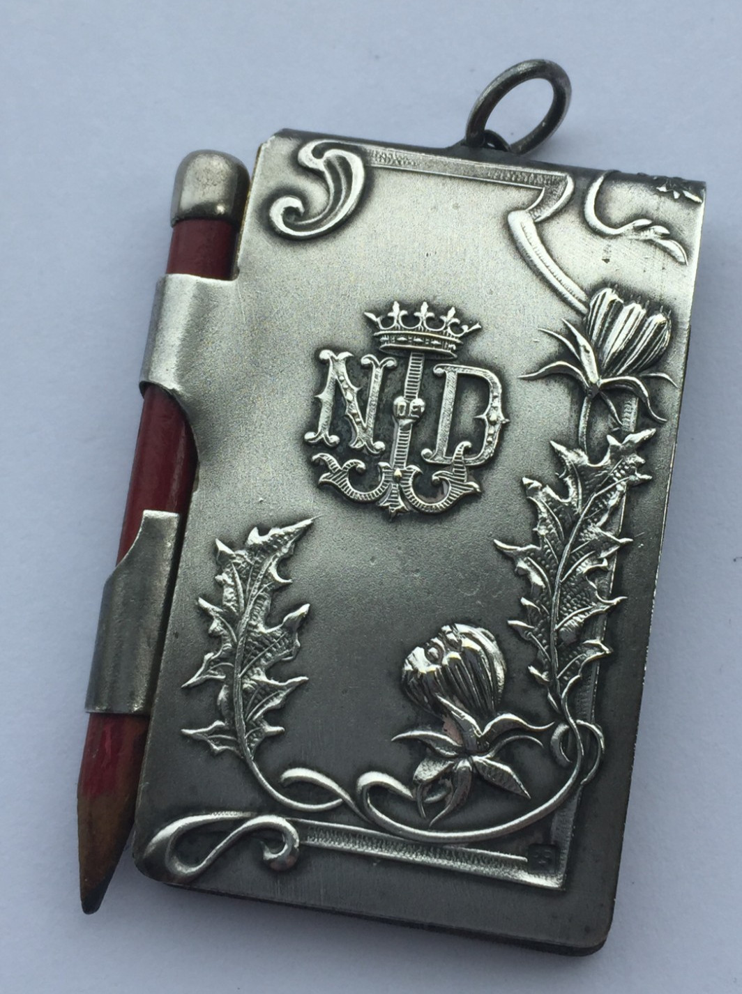 Antique Chatelaine Silver Plated Notebook & Pencil – Our Lady of Lourdes France