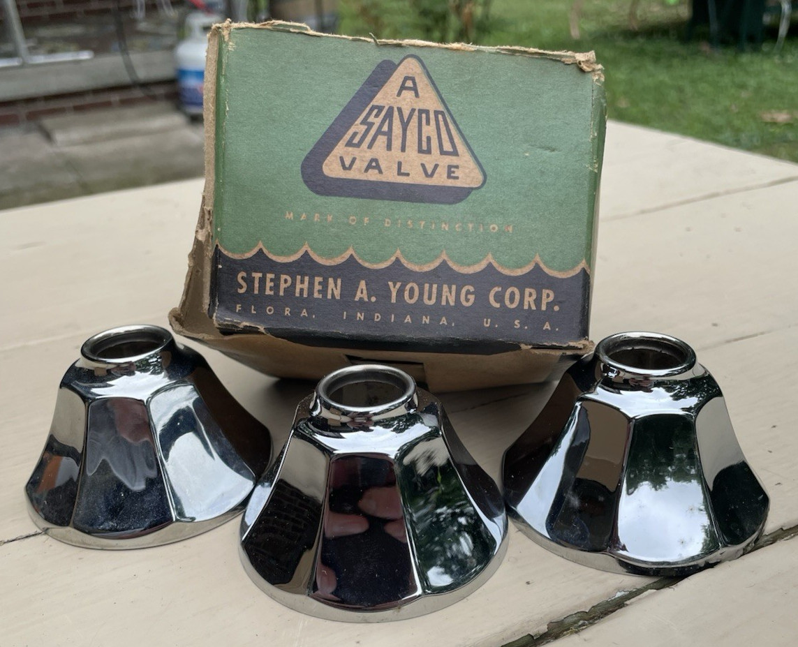 3 vtg chrome escutcheon bath sink lavatory shower sayco valve co.