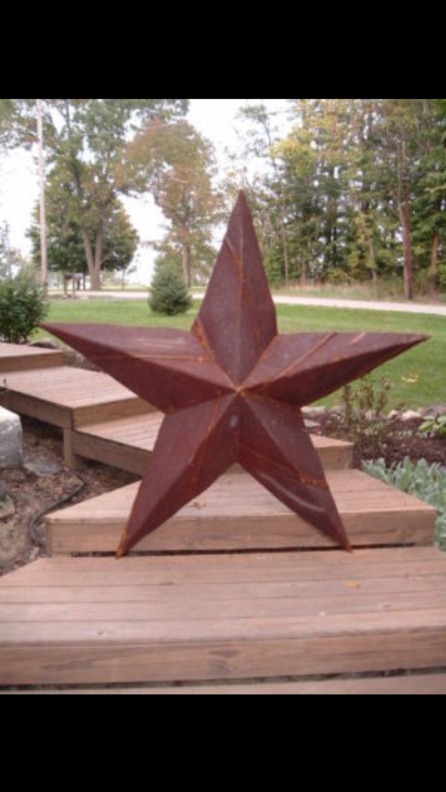 2-18”Rusted Metal Star Old Barn Tin Rusty Texas Sign**