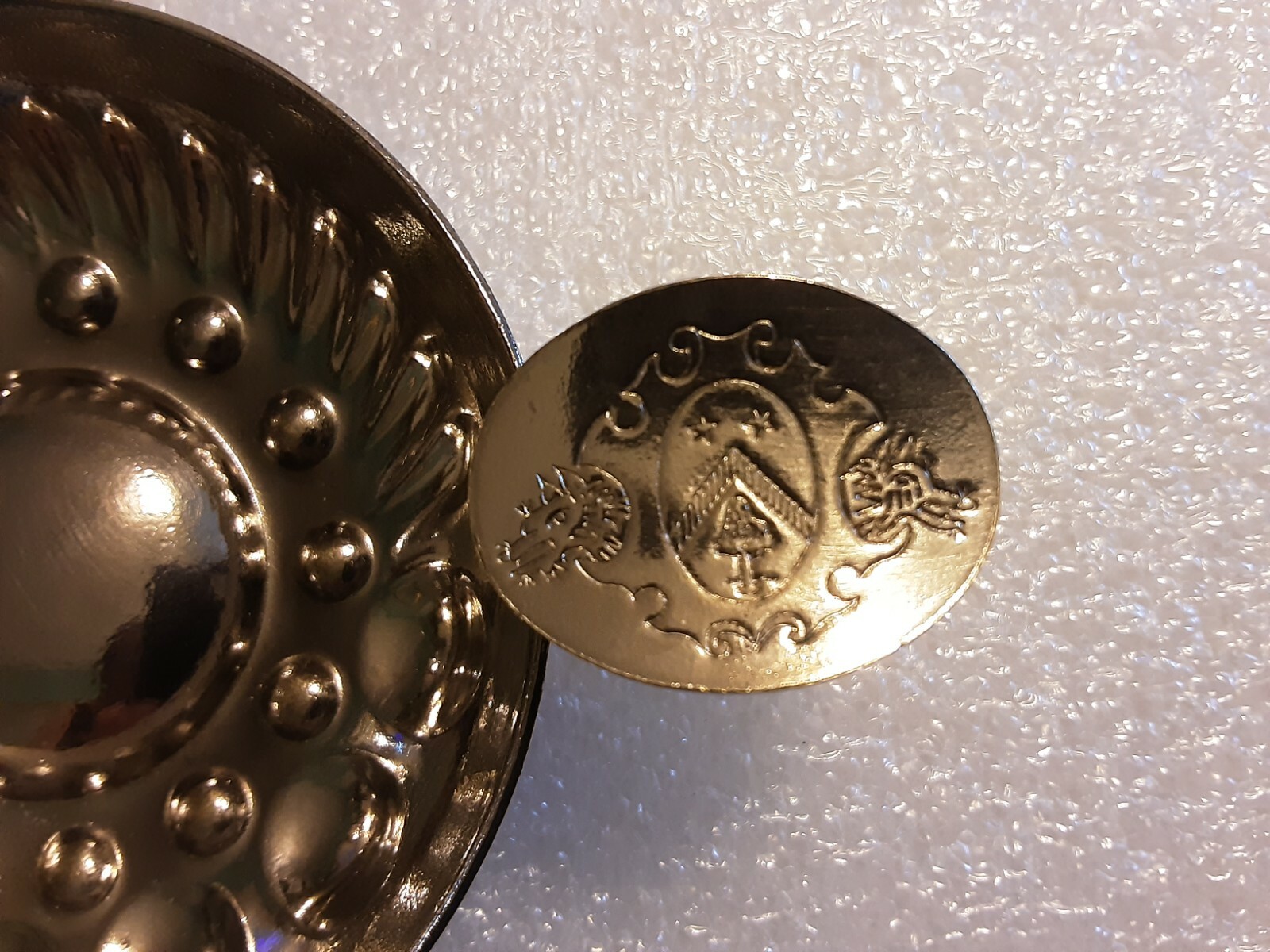 Silver Tastevin Wine Taster w/ Crest Engraving 
