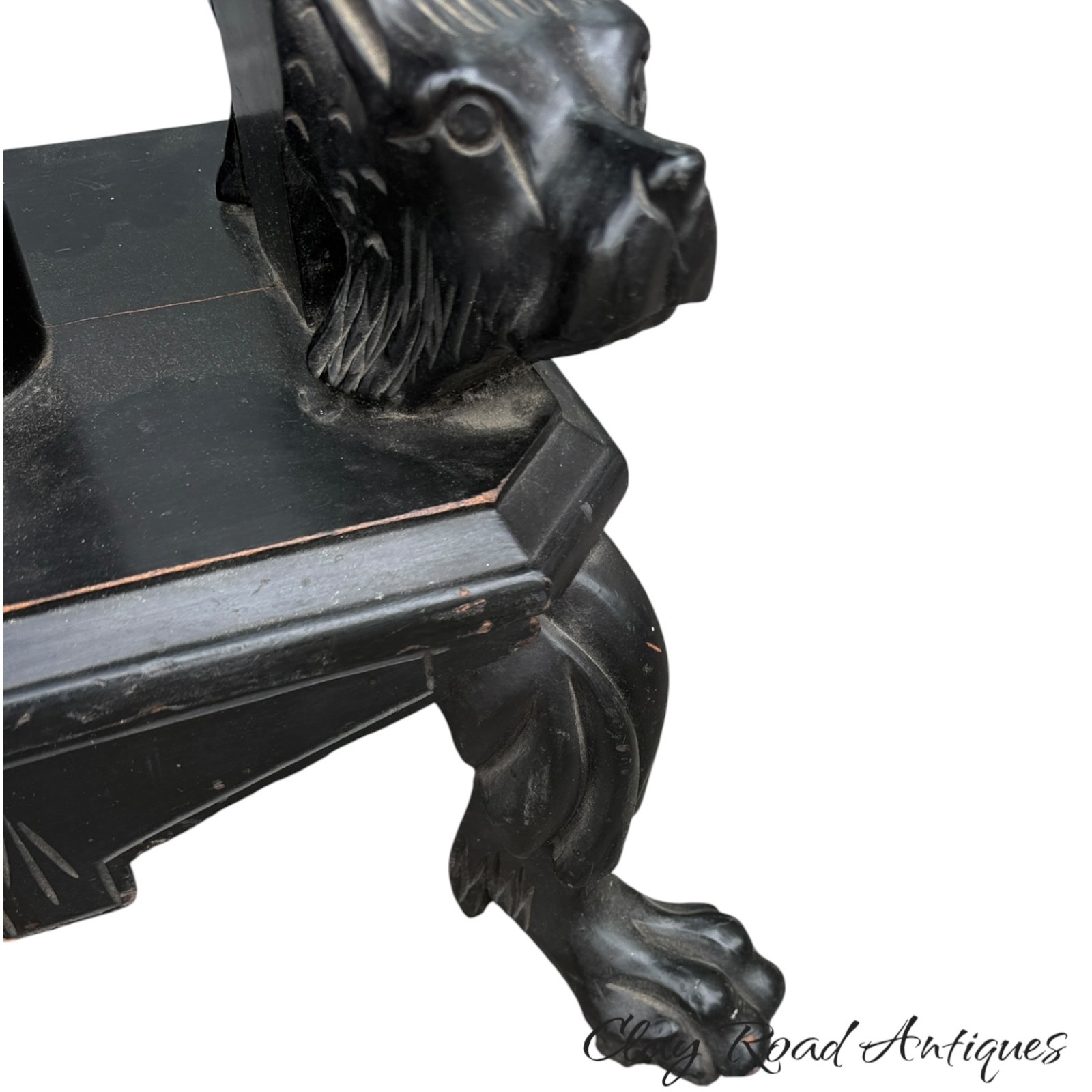 Antique victorian aesthetic ebonized stork pedestal winged bird Boston 1880