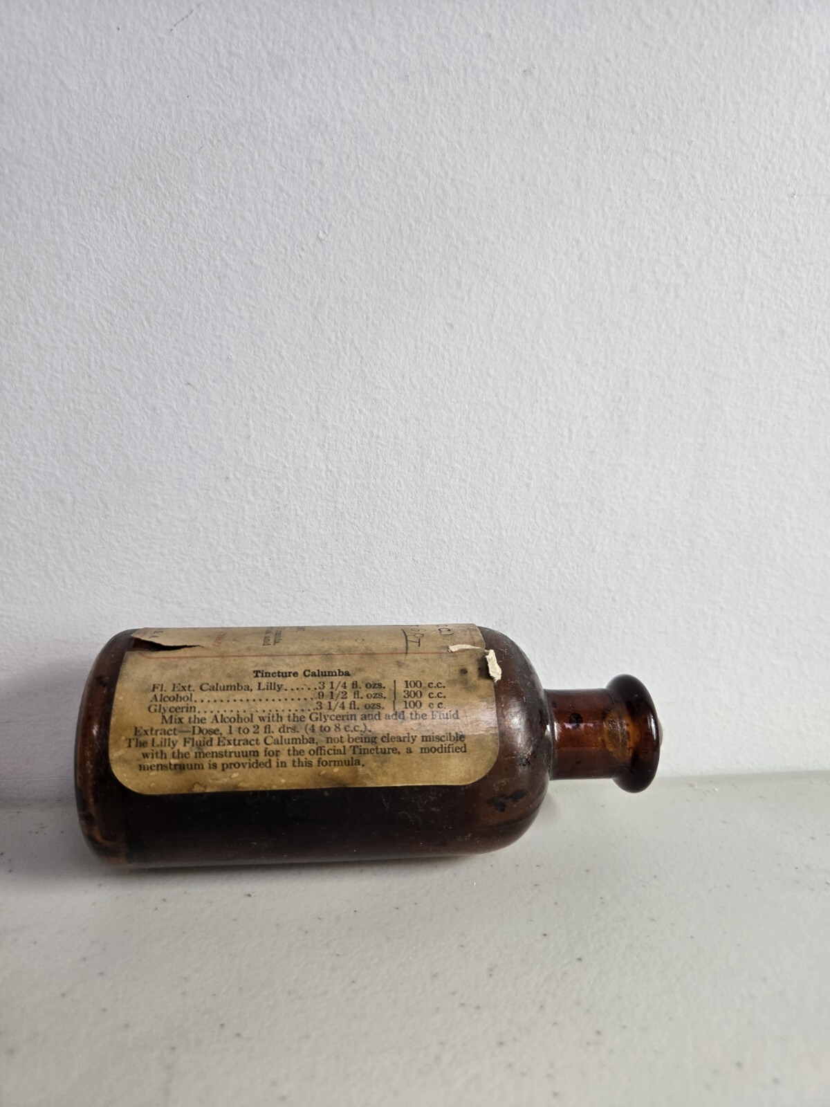 Antique Calumba Roller Bottle Liquid Extract Medicine Bottle Glass Marble Herbal