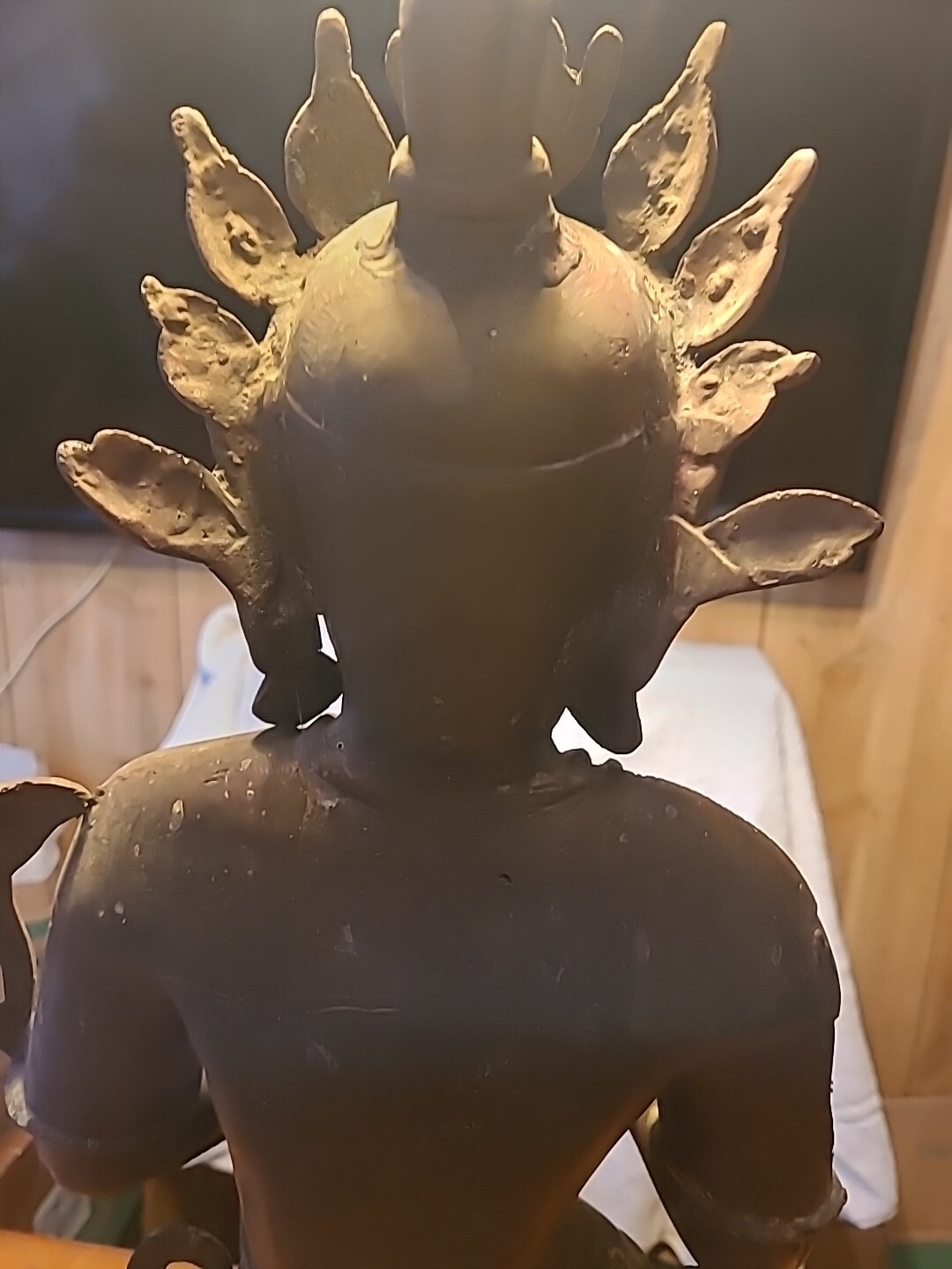Antique Thara Tara Buddhist Buddha Statue 29″ Bronze ? Figure Asian God Estate