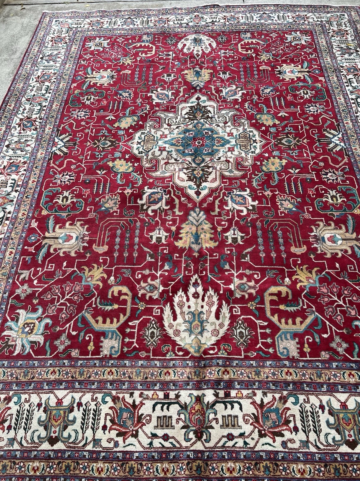 12’8”x 9’8” GORGEOUS HANDMADE HAND-KNOTTED TABRIZE CARPET – ROOM SIZE RUG