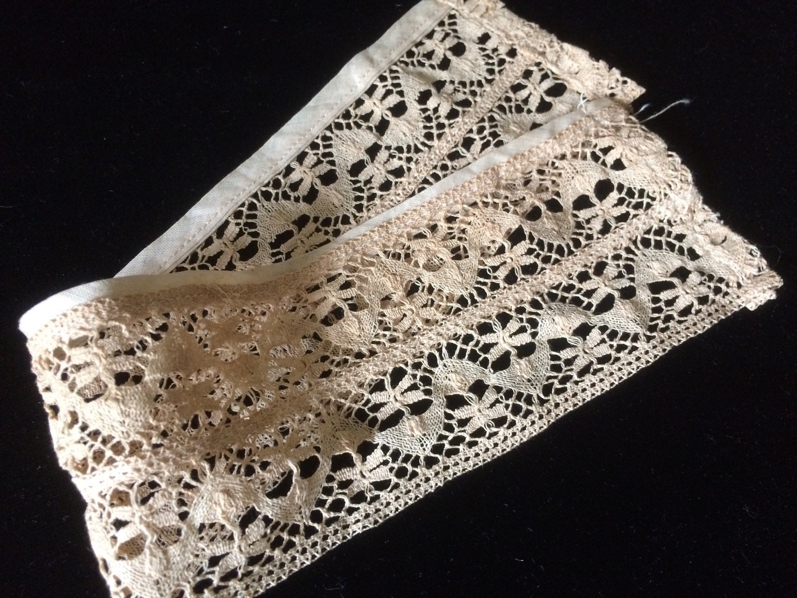 Antique Vintage Trim Lace Cotton Length 14” 2 3/4″