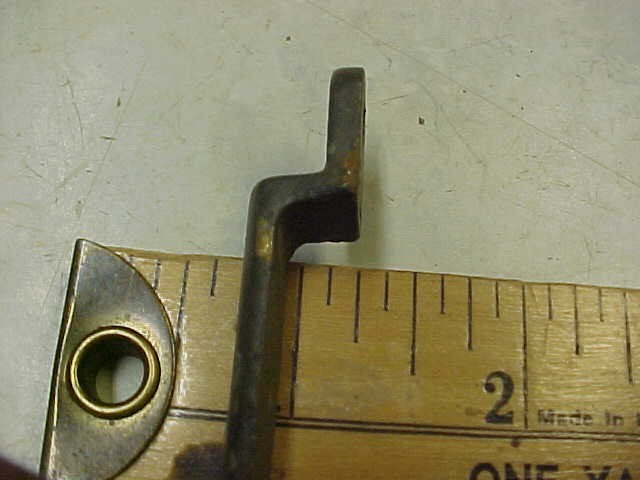 4 SMALL SOLID BRASS CABINET LATCH CATCH KEEPER ONLY PART ANTIQUE vtg
