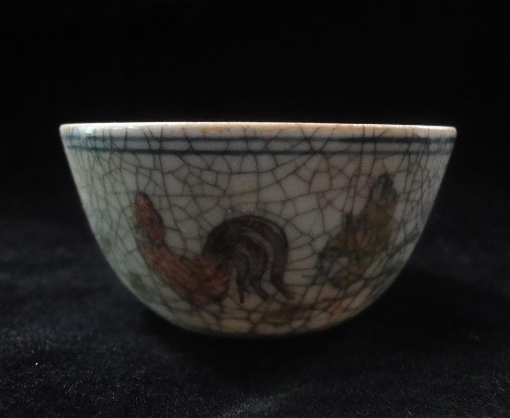 Rare Chinese Old Hand Painting Cocks Flowers Porcelain Cup “ChengHua” Mark
