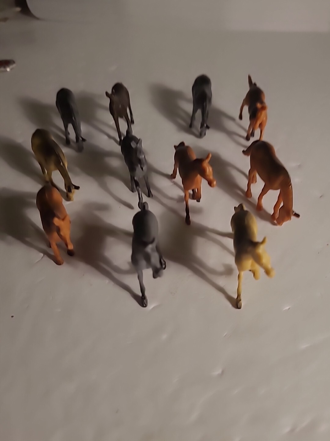 Lot of 11 Plastic Horses Varies Colors