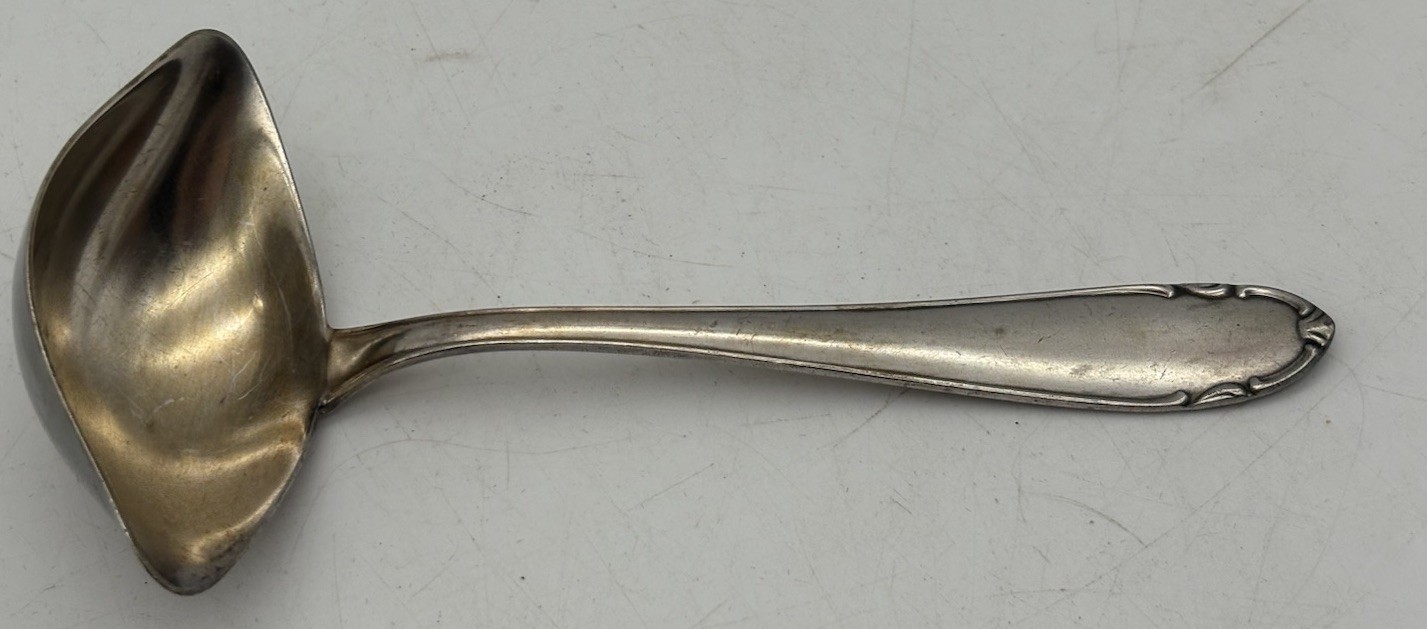 Vintage BMF 90 Silverplate Gravy Ladle Germany Ornate Handle