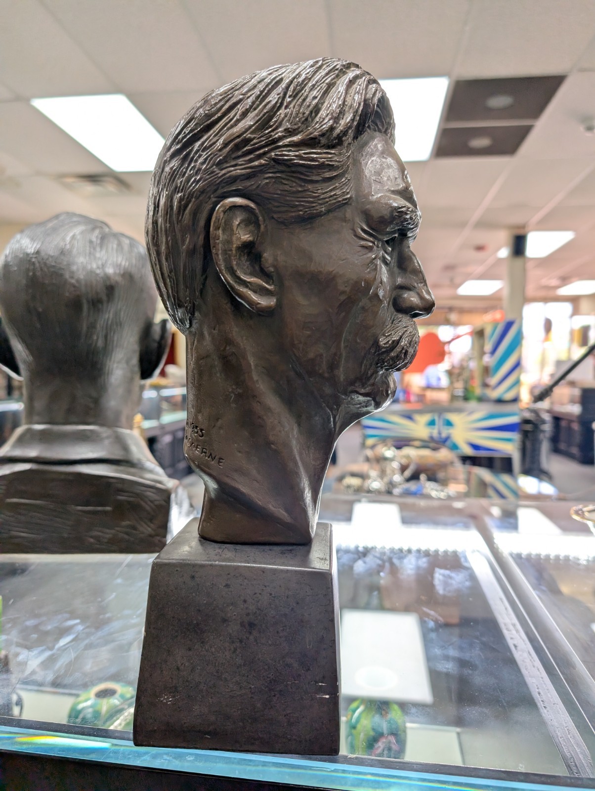 Albert Schweitzer Mini Bust on Resin by Leo Cherne 1955
