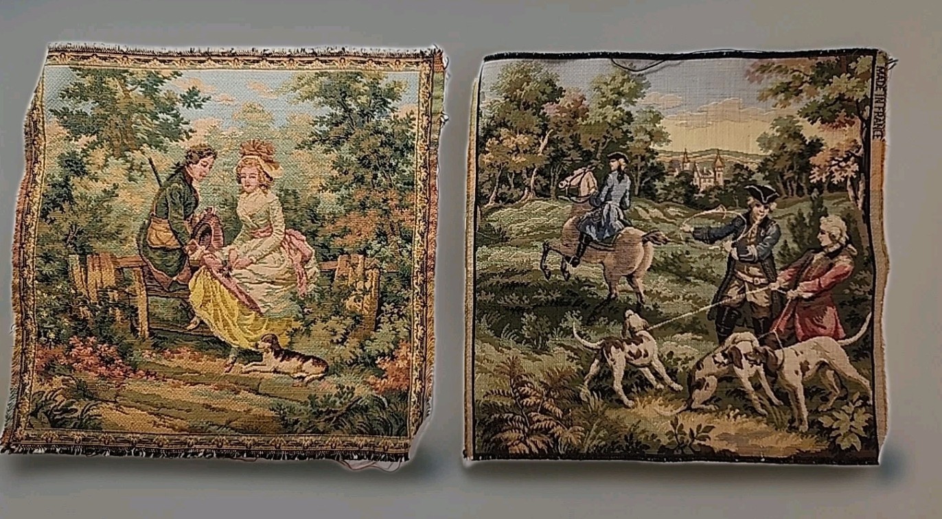 Vintage French Tapestry Wall Hanging Goblin Home Decor Tapestry *lot Of 2*