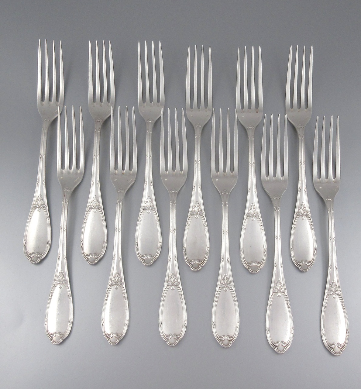 Antique French Silver Plate Flatware Set for Twelve, 25 pcs, Félix Frères
