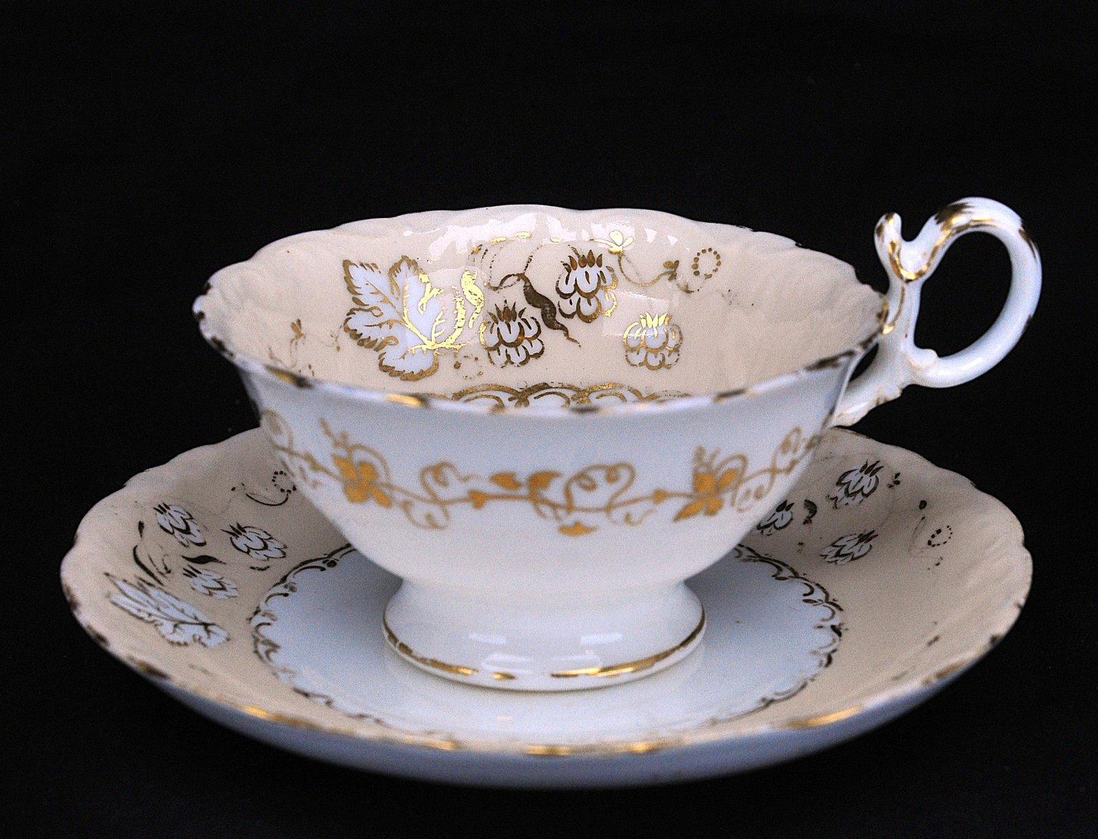Coalport Adelaide Pattern Teacup & Saucer • Antique c.1830–1840 • Early English