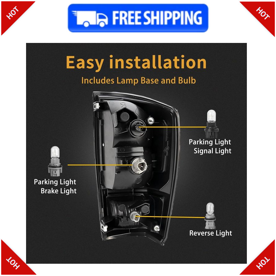 Left Tail Light Assembly for 2016–2023 Toyota Tacoma w/ Bulb Driver Side