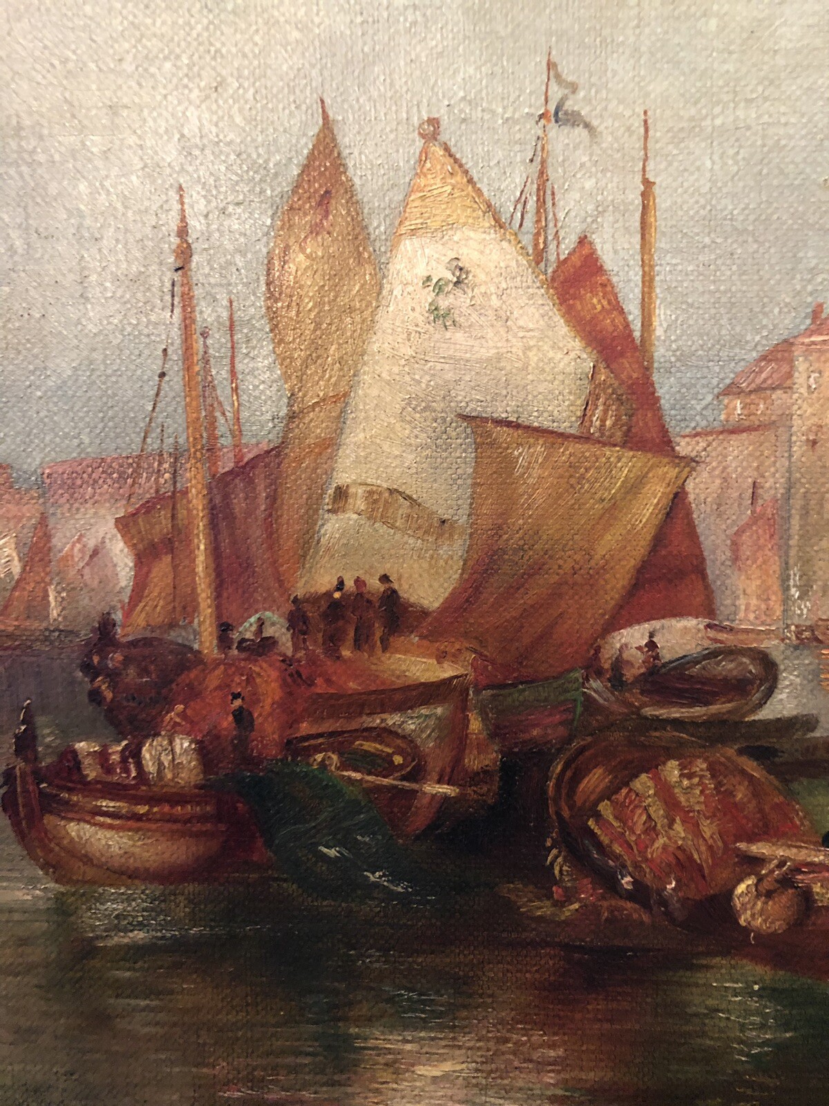 Antique Julius G. Segall Oil Painting Venice Italy Water Scene