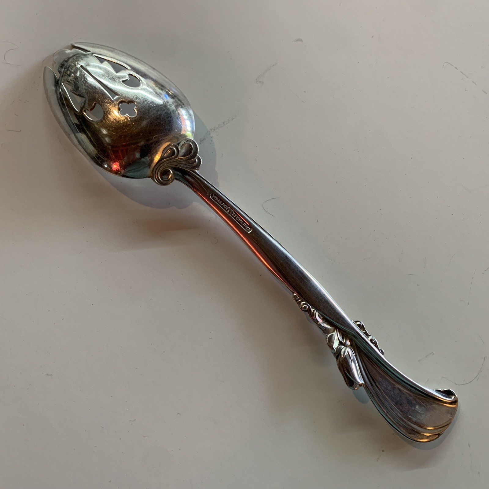 Wallace Sterling Flatware, Waltz of Spring, Slotted Serving Spoon, 8 1/2 in