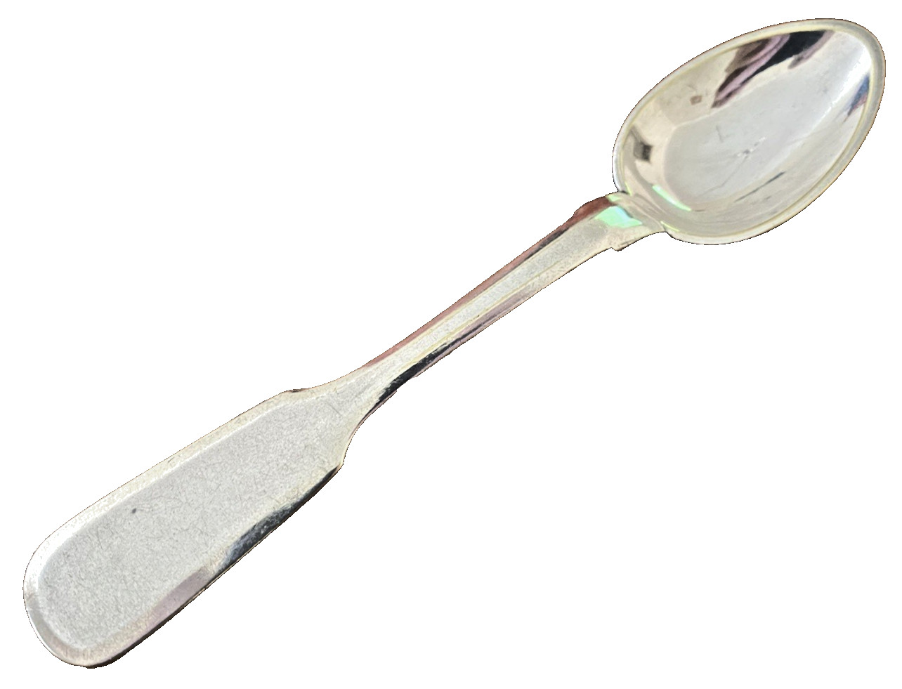 Antique Polish Joseph Fraget Silver Plated Fiddleback Dessert Spoon – 16cm Long