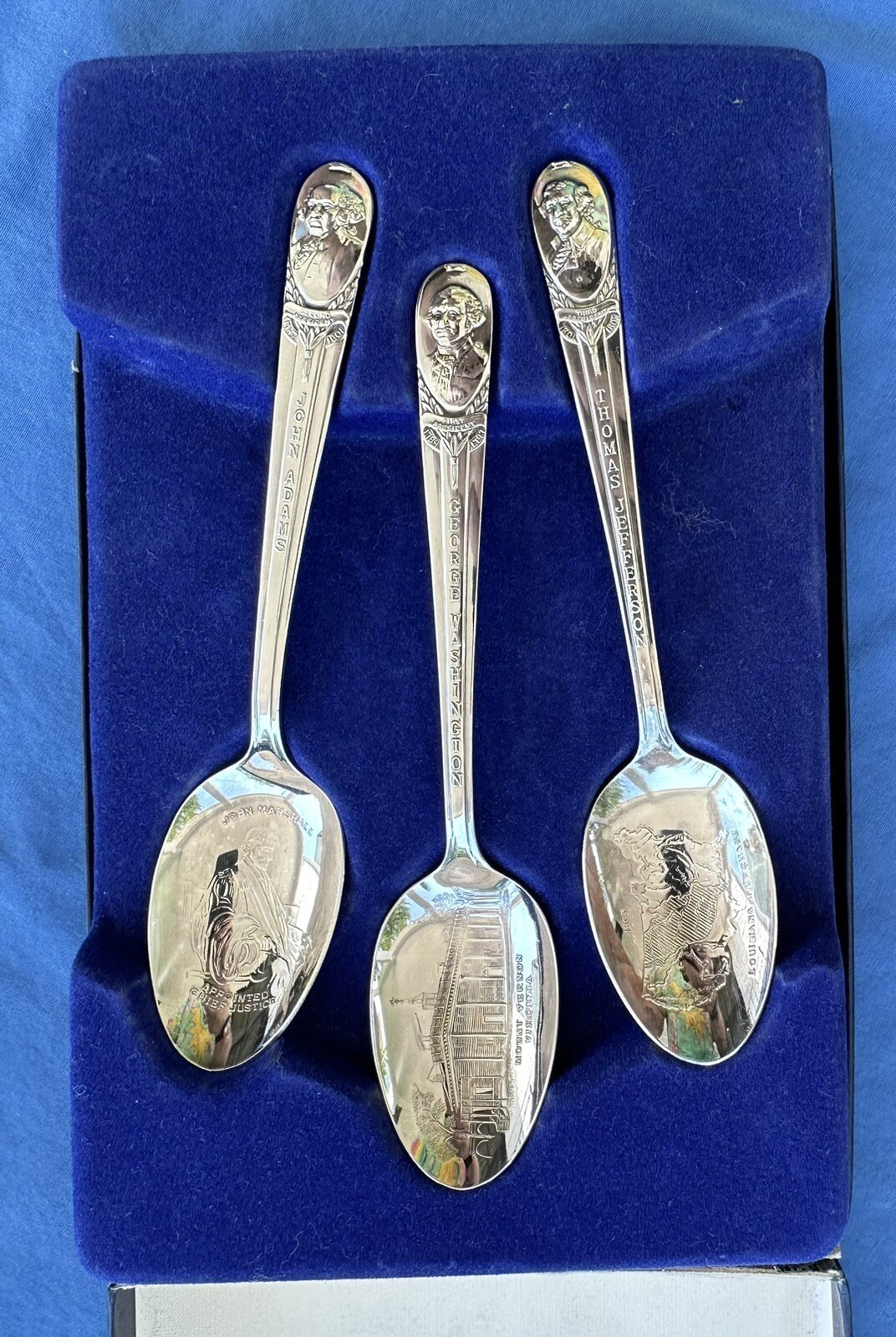 Set Rogers Silverplate President Spoons Thomas Jefferson Washington Bicentennial