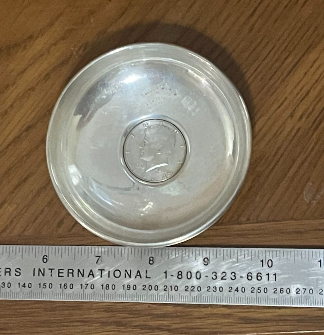 Sterling Coin Dish or Bowl with Coin in Center 1964 Kennedy 54 g