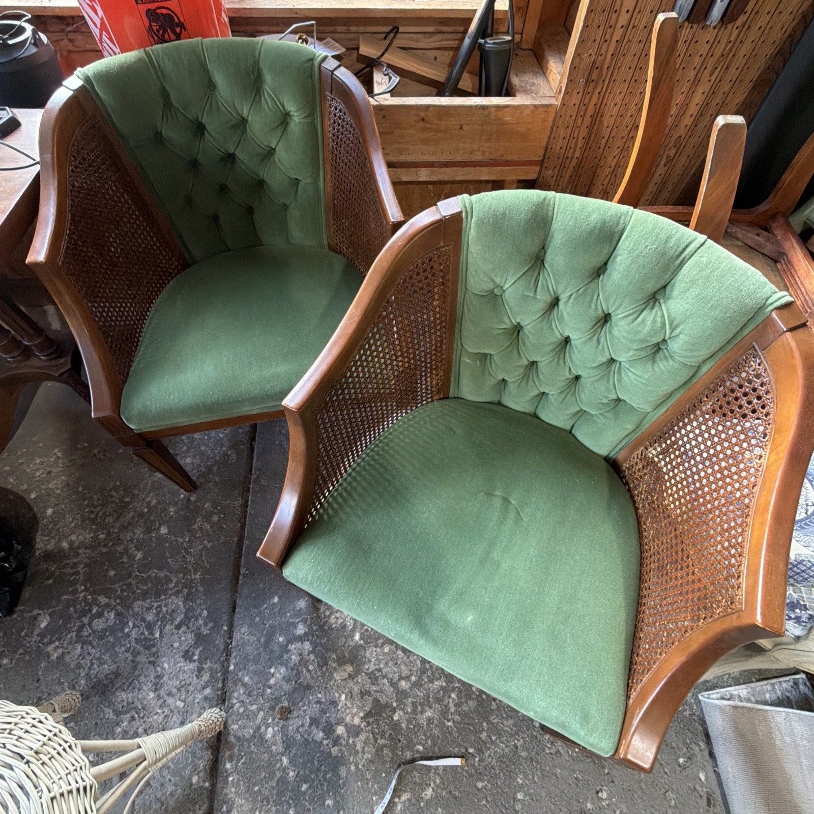 1970s Vintage Hollywood Regency Cane Back Chair – original owner! (1 chair)