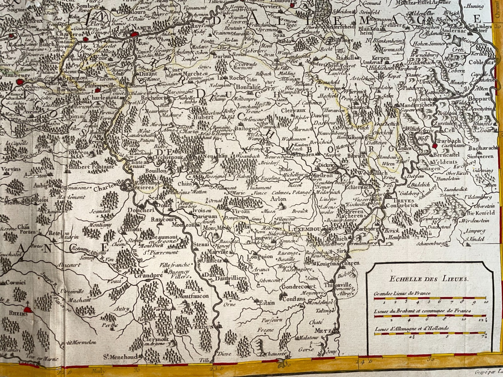 FLANDERS DATED 1756 J.B. NOLIN LARGE ANTIQUE ENGRAVED MAP 18TH CENTURY